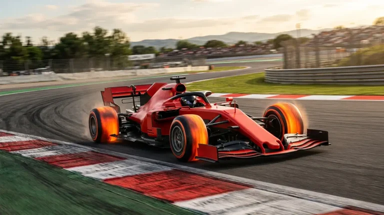 Monoplaza de Fórmula 1 marcando el mejor tiempo en la sesión de clasificación de un Gran Premio